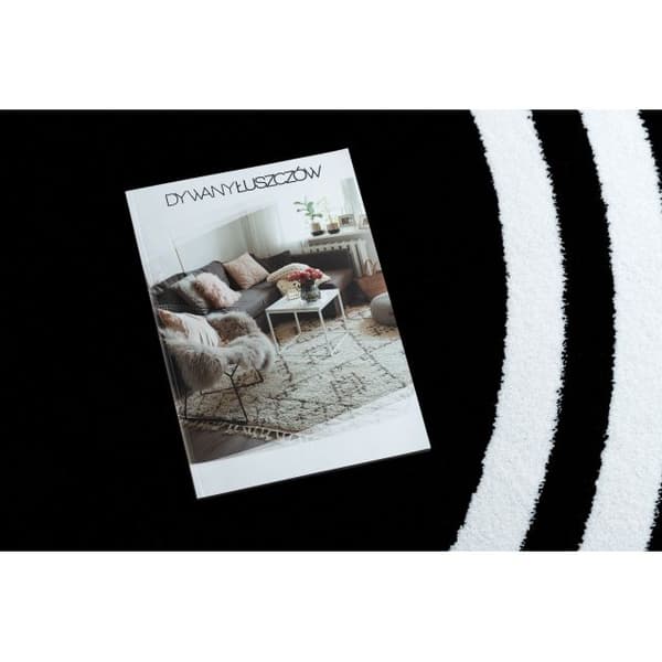 Tæppe HAMPTON Ramme hjul sort, cirkel 200 cm
