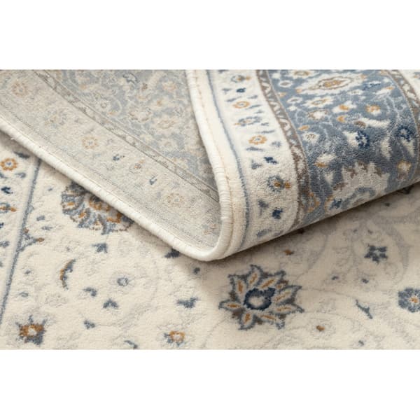 Tæppe NAIN Ramme ornament 7179/51943 beige / marineblå blå, 240x340 cm