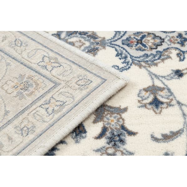 Tæppe NAIN Ramme ornament 7335/51935 beige / marineblå blå, 80x150 cm