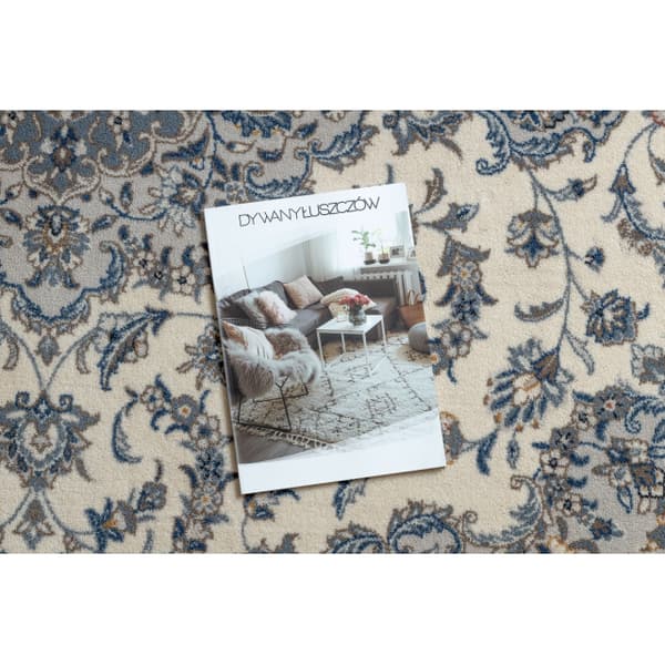 Tæppe NAIN Ramme ornament 7335/51935 beige / marineblå blå, 80x150 cm