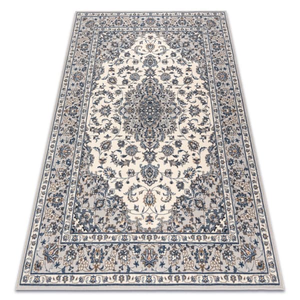 Tæppe NAIN Ramme ornament 7335/51935 beige / marineblå blå, 80x150 cm