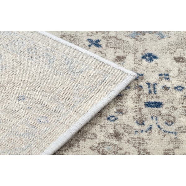 Tæppe NAIN Ramme ornament 7586/51935 beige / marineblå blå, 120x170 cm