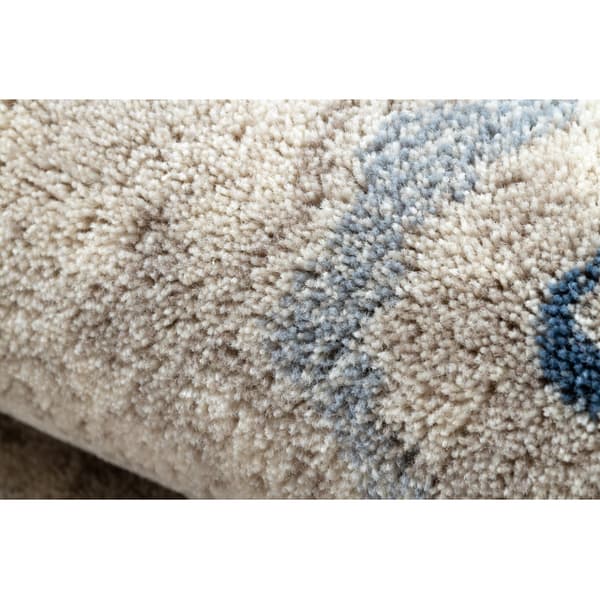Tæppe NAIN Ramme ornament 7586/51935 beige / marineblå blå, 120x170 cm