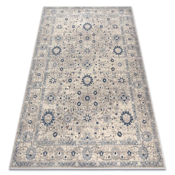 Tæppe NAIN Ramme ornament 7586/51935 beige / marineblå blå, 240x340 cm