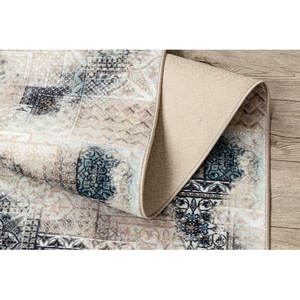 Runner liukastumisenesto PATCHWORK vintage, kumi beige 80 cm, 80x160 cm
