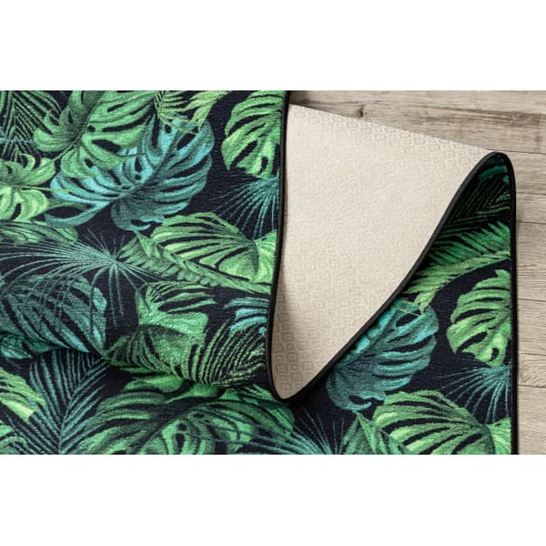 Löpare anti-halk MONSTERA Löv gummi grön 67 cm, 67x1300 cm