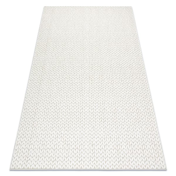 Tæppe SPRING 20467558 Sildeben, chevron streng, looping - beige, 60x110 cm