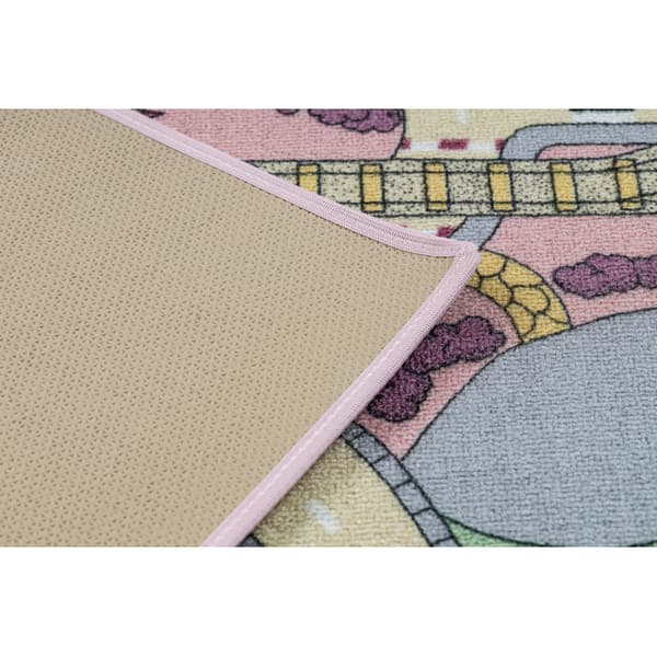 REBEL ROADS MATTO Playtime 63 Pikkukaupunki, luistamaton lapsille - pink / beige, 95x133 cm