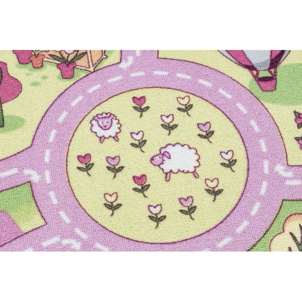 REBEL ROADS MATTO Sweet town 26 Makeiset, luistamaton lapsille - pink / vihreä, 95x133 cm