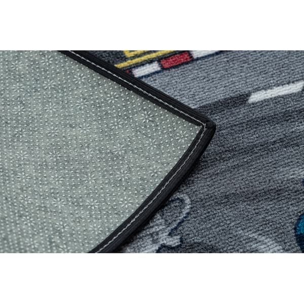 REBEL ROADS Racers 97 Gader, biler skridsikker til børn - grå, 95x133 cm