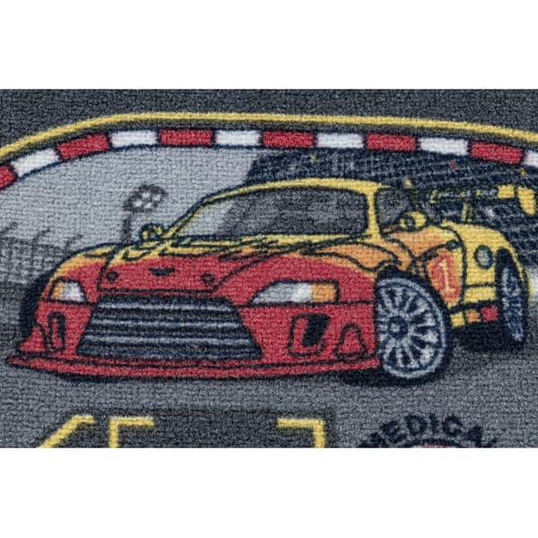 REBEL ROADS Racers 97 Gader, biler skridsikker til børn - grå, 95x133 cm