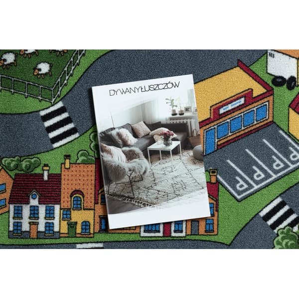 REBEL ROADS MATTO Village life 90 Maaseutu, luistamaton lapsille - harmaa, 95x133 cm