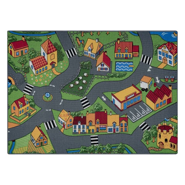 REBEL ROADS MATTO Village life 90 Maaseutu, luistamaton lapsille - harmaa, 95x133 cm