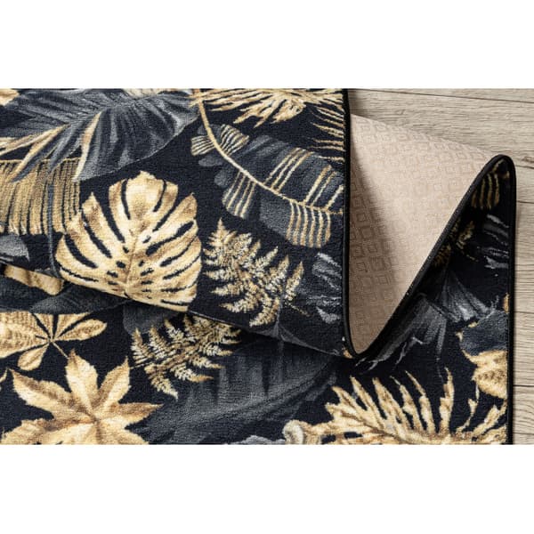 Løber anti-skrid MONSTERA Blade, gummi guld 80 cm, 80x470 cm