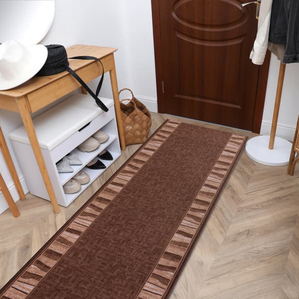 Löpare anti-halk LINEA gum brun 80cm, 80x200 cm