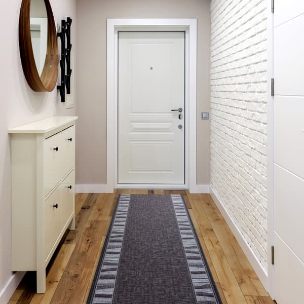 Gummibelægning LINEA grå 100cm, 100x380 cm