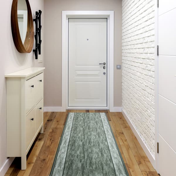 Löpare anti-halk RAMA gum grön 100cm, 100x370 cm