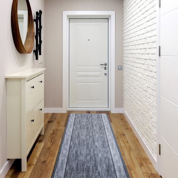 Kumipäällysteinen päällyste RAMA harmaa 80cm, 80x370 cm