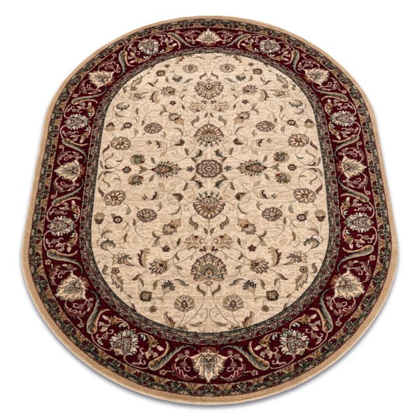 Tæppe OMEGA oval ARIES blomster lyse rubin, 170x235 cm