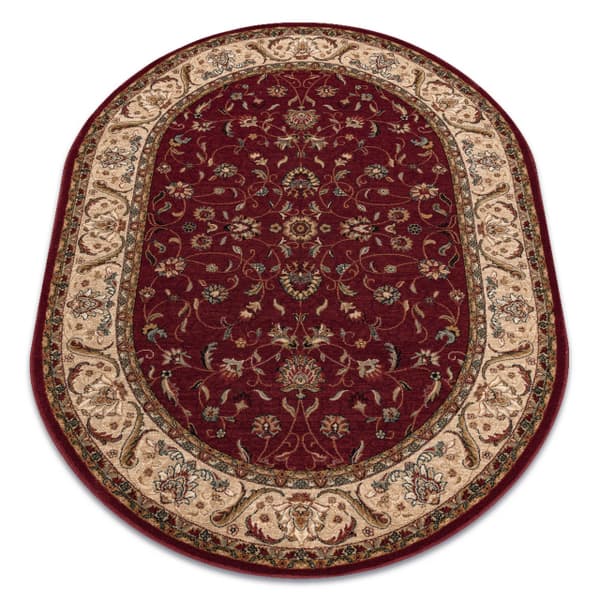 Tæppe OMEGA oval ARIES blomster rubin, 170x235 cm