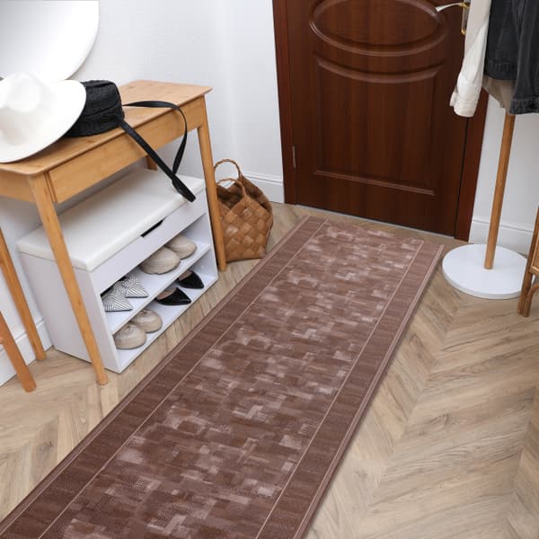 Löpare  anti-halk TRIBE brun 67cm, 67x770 cm