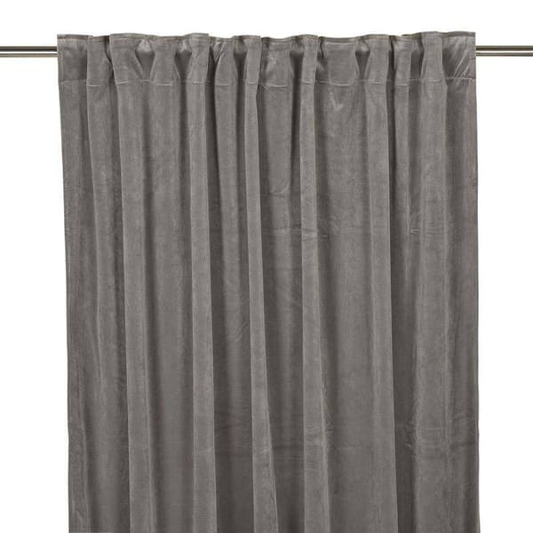 Velvet Grå Sammetsgardiner 2-Pack