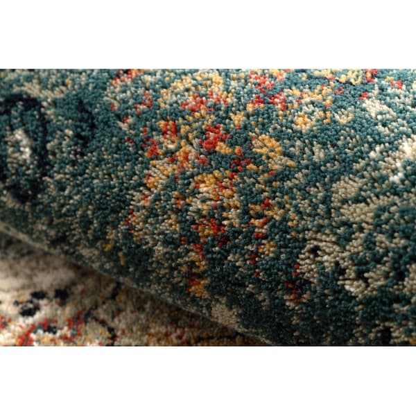 Villa matto OMEGA MAMLUK Ruusuke vintage smaragdi, 170x235 cm