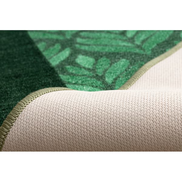Runner anti-slip LIŚCIE blade, gummi grøn 90cm, 90x300 cm