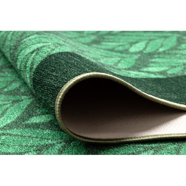 Runner anti-slip LIŚCIE blade, gummi grøn 100cm, 100x690 cm