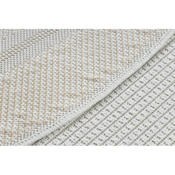 Sisaltæppe TIMO 5979 cirkel SISAL udendørs ramme hvid, cirkel 120 cm