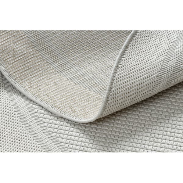Sisaltæppe TIMO 5979 cirkel SISAL udendørs ramme hvid, cirkel 120 cm