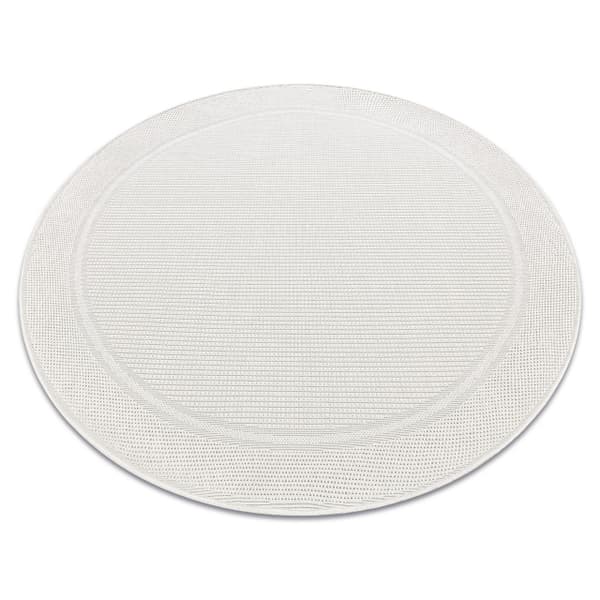 Matta TIMO 5979 circle SISAL utomhus frame vit , cirkel 120 cm