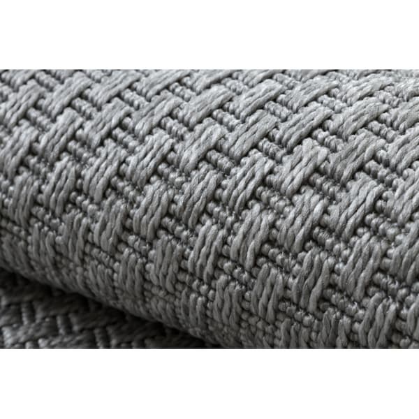 Sisaltæppe TIMO 6272 cirkel SISAL udendørs lyse grå, cirkel 120 cm