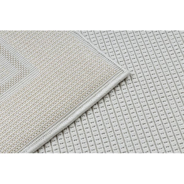 Sisaltæppe TIMO 5979 SISAL udendørs ramme hvid, 160x220 cm