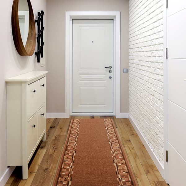Löpare  anti-halk BOMBAY mörk beige 80cm, 80x360 cm