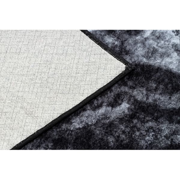 MIRO 51278.810 tæppe skal vaskes Marmor, græsk skridsikker - sort / hvid, 120x170 cm