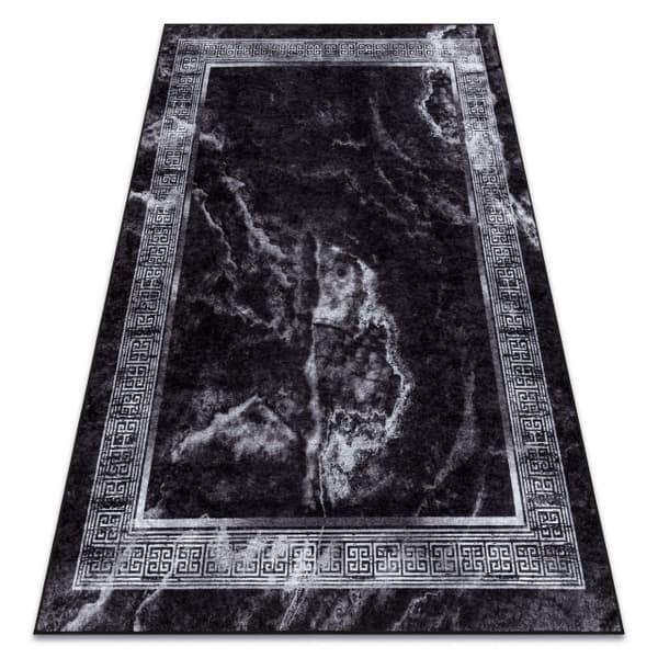 MIRO 51278.810 tæppe skal vaskes Marmor, græsk skridsikker - sort / hvid, 120x170 cm