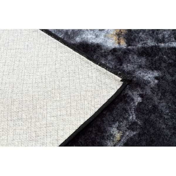 MIRO 51278.809 tvättmatta Marble, greek metrisk halkskydd - svart / guld, 160x220 cm