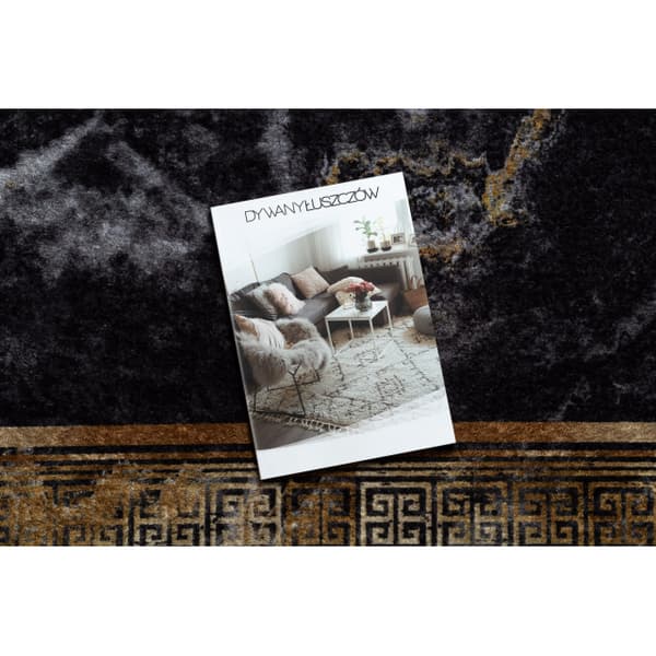 MIRO 51278.809 tvättmatta Marble, greek metrisk halkskydd - svart / guld, 160x220 cm