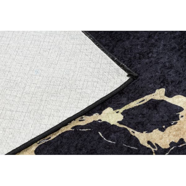 MIRO 51333.801 tvättmatta Marble, frame metrisk halkskydd - svart / guld, 160x220 cm