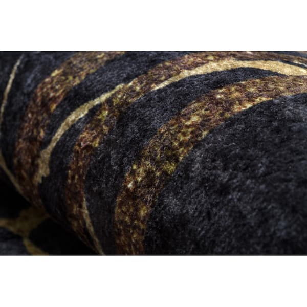 MIRO 51333.801 tvättmatta Marble, frame metrisk halkskydd - svart / guld, 160x220 cm
