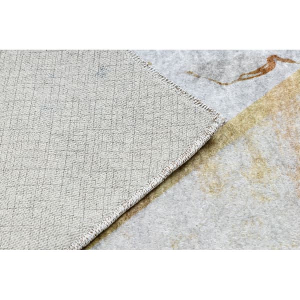 MIRO 52103.801 matto Marmori, geometrinen liukumaton - kultaa, 80x150 cm
