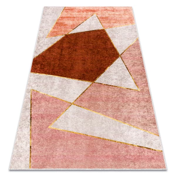 MIRO 52097.802 tvättmatta geometrisk halkskydd - rosa, 160x220 cm