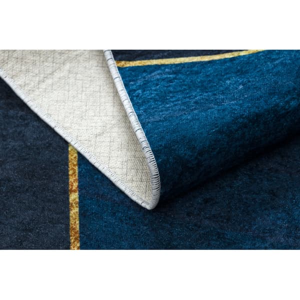 MIRO 52097.801 tæppe skal vaskes geometrisk skridsikker - sininen, 160x220 cm