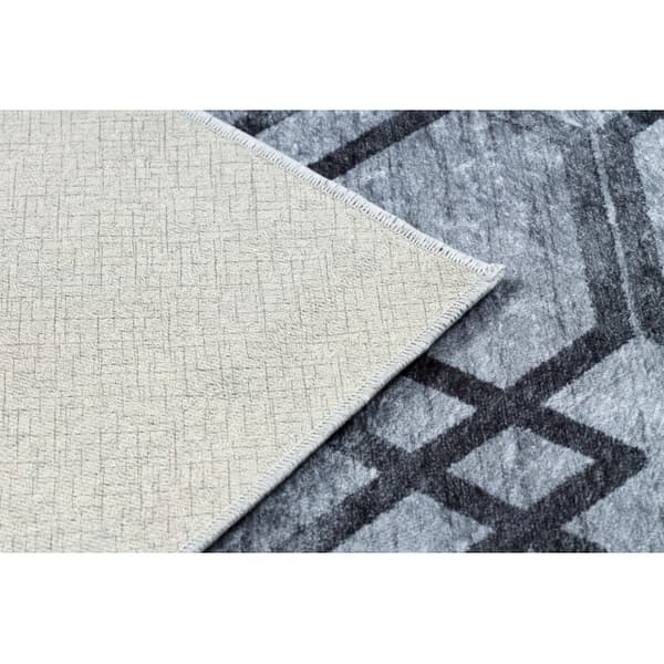 MIRO 51805.803 tæppe skal vaskes geometrisk, gitter skridsikker - grå, 160x220 cm