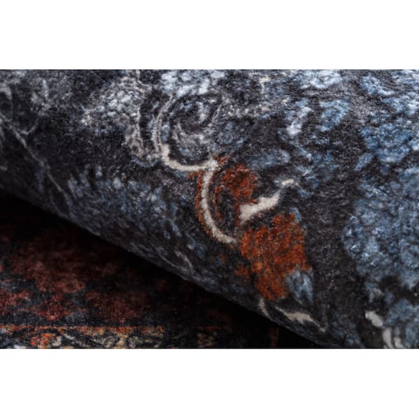 MIRO 51600.810 tvättmatta Rosett, frame metrisk halkskydd - mörkblå, 120x170 cm