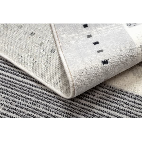 Gulvtæppe ANGEL 6553 / 52022 Striber, ramme beige / grå, 160x230 cm