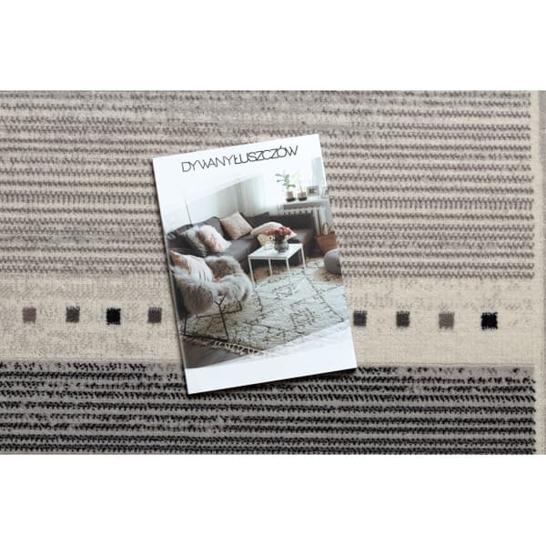 Gulvtæppe ANGEL 6553 / 52022 Striber, ramme beige / grå, 160x230 cm