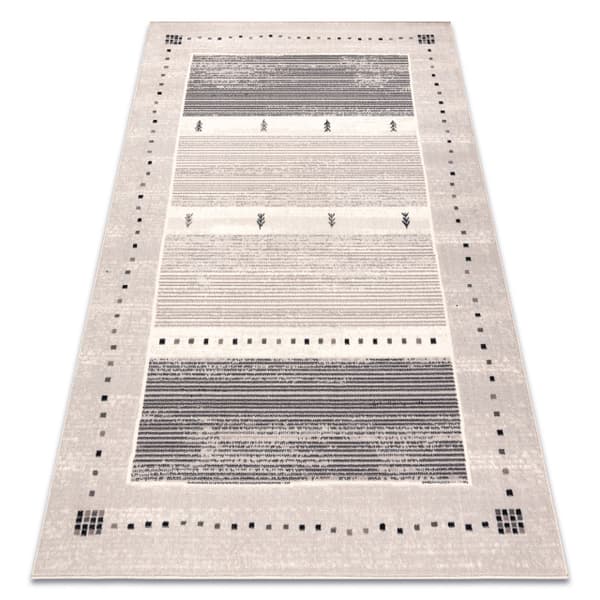 Gulvtæppe ANGEL 6553 / 52022 Striber, ramme beige / grå, 160x230 cm