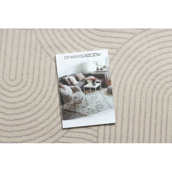 Gulvtæppe ANGEL 7901 / 52044 Geometrisk beige / sort, 80x150 cm